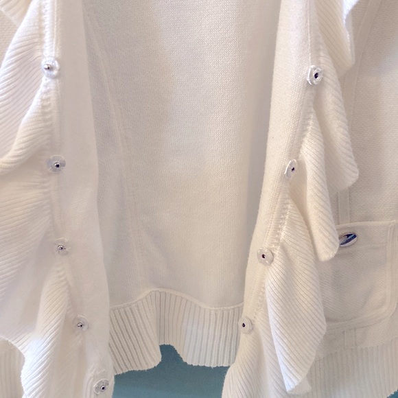 White House Black Market White Sweater with Ruffle Detail, size S - Picture 3 of 4